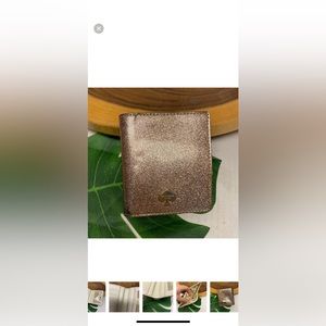 Kate Spade Rose Gold Blush Pink Glitter Compact Wallet